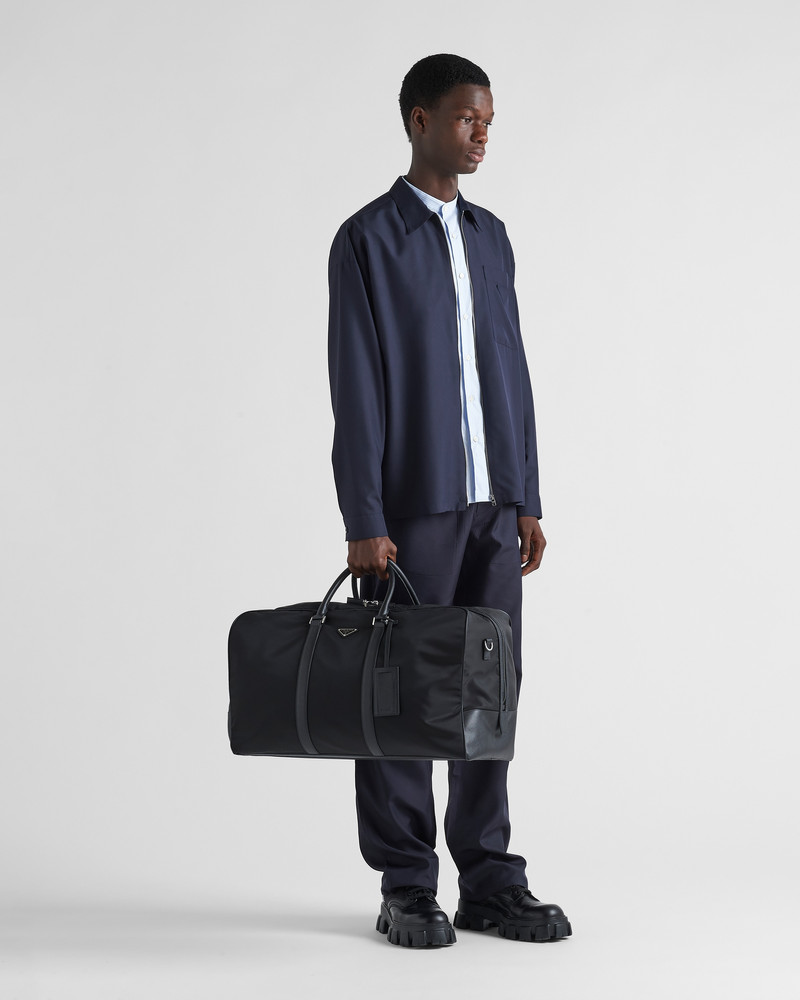 Re-Nylon and Saffiano leather duffle bag 8