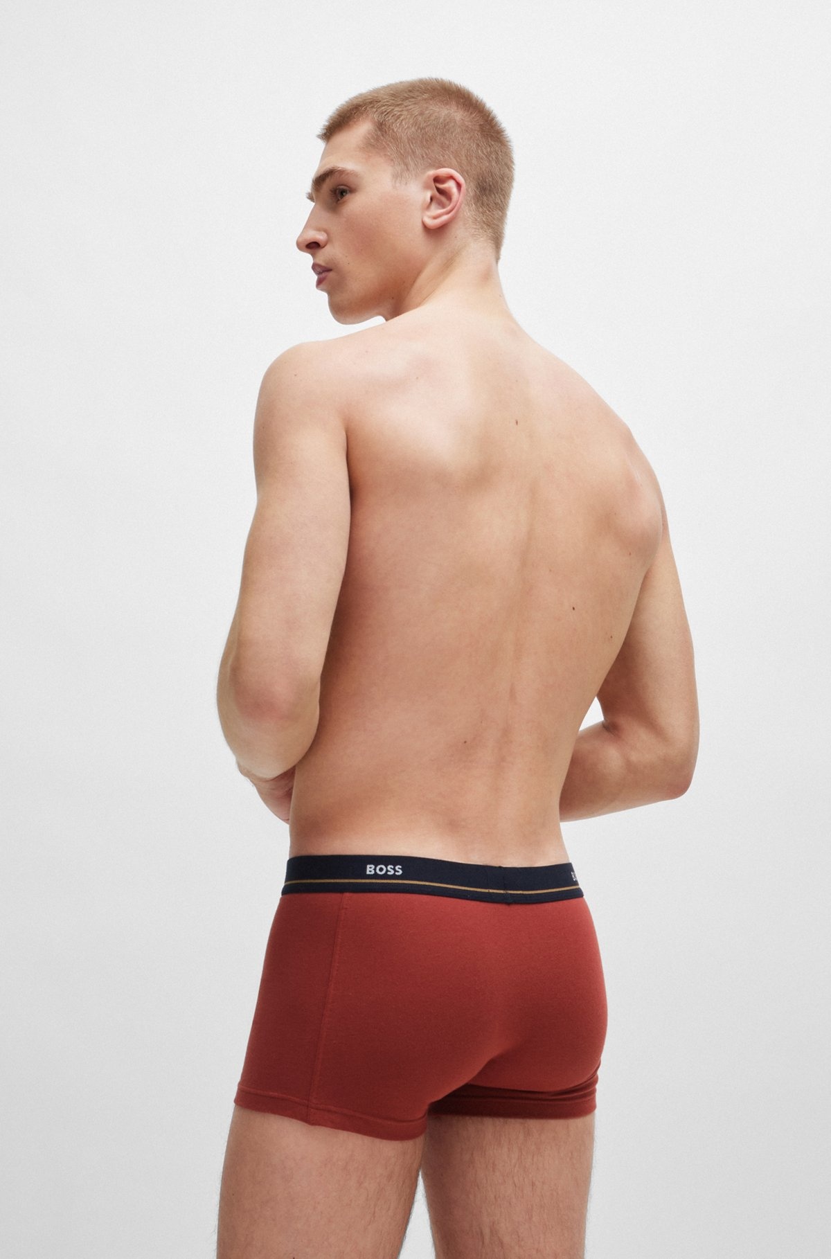 FIVE-PACK OF STRETCH-COTTON TRUNKS WITH LOGO WAISTBANDS - 3