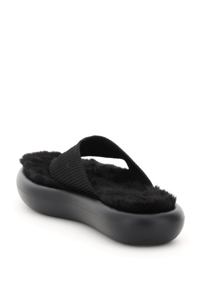 Stella McCartney AIR THONG MULES WITH FAUX FUR outlook