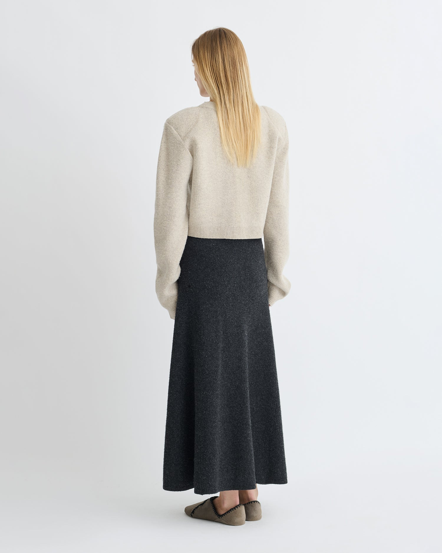 Overwashed Merino Mid-Length Skirt - 3