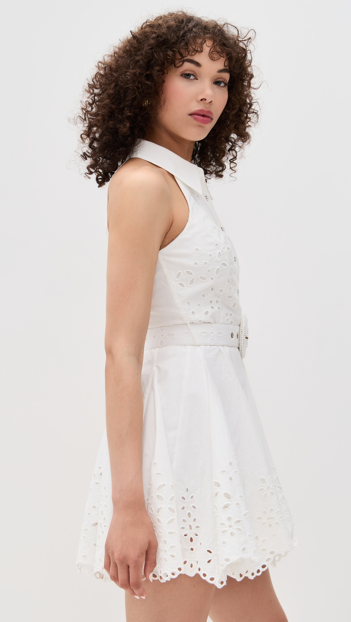 Short Dress with Buckle Belt - 3