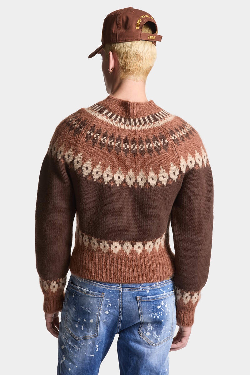 JACQUARDED MOHAIR KNIT JUMPER - 4
