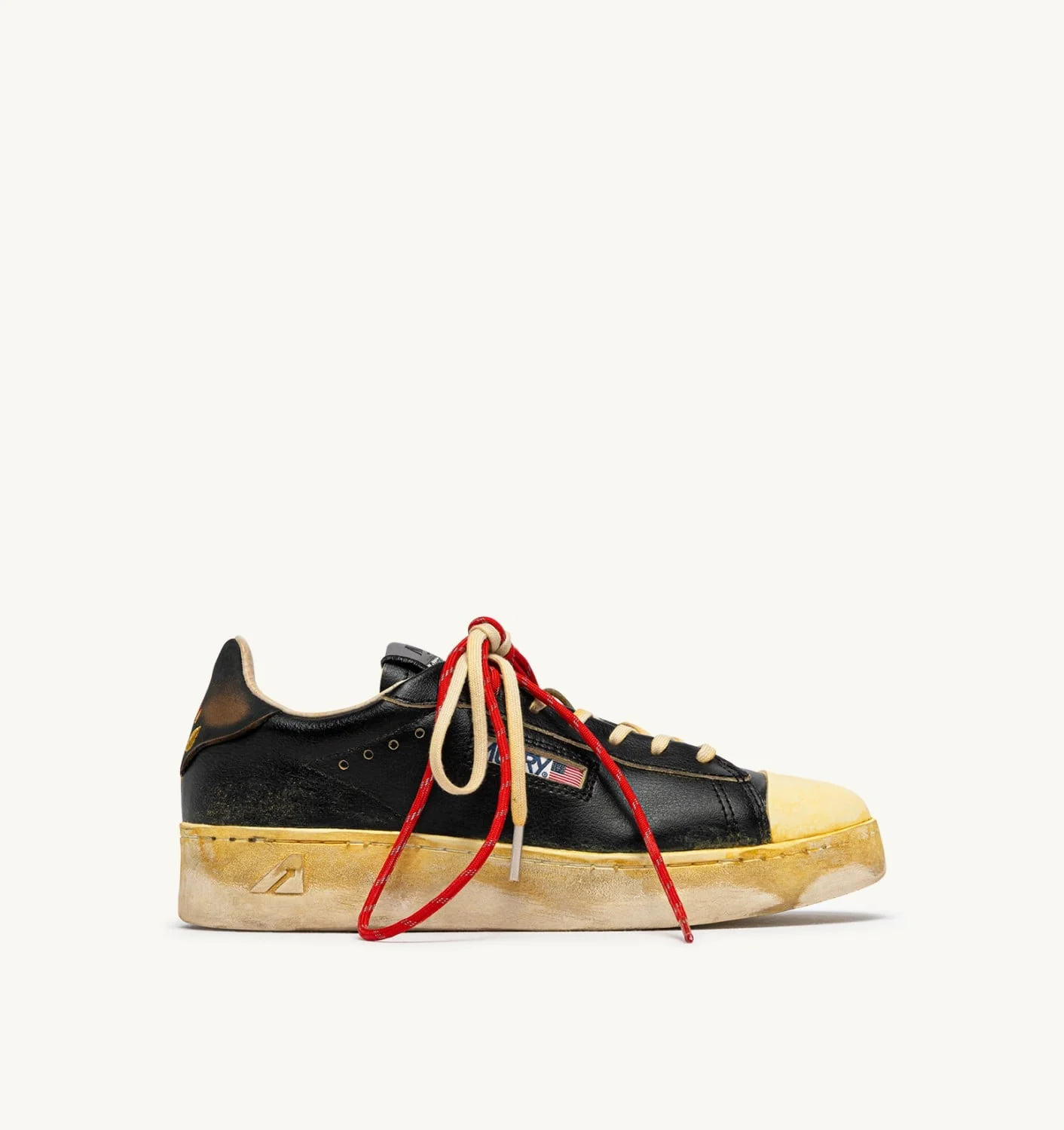 DALLAS LOW SUPER VINTAGE SNEAKERS IN BLACK LEATHER - 1