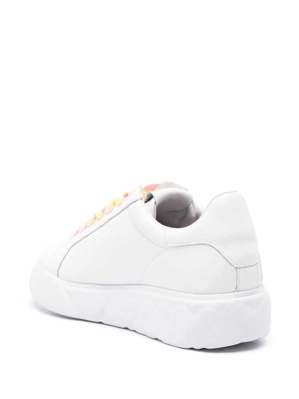 logo-print leather sneakers - 3