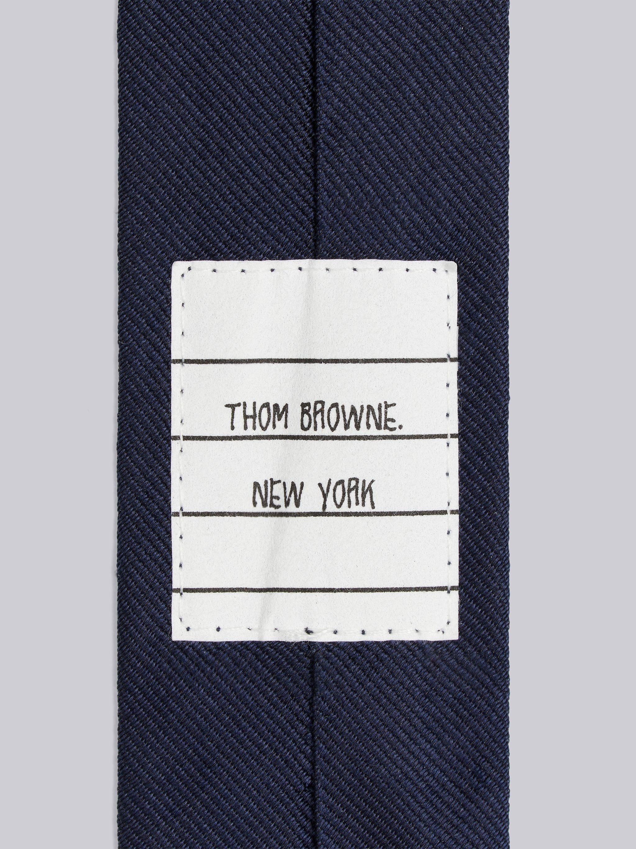 Navy Silk Jacquard Stripe Kite Icon Tie - 2