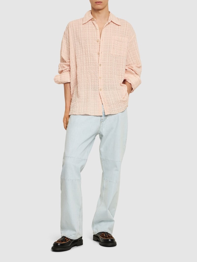 Check cotton blend seersucker shirt - 2