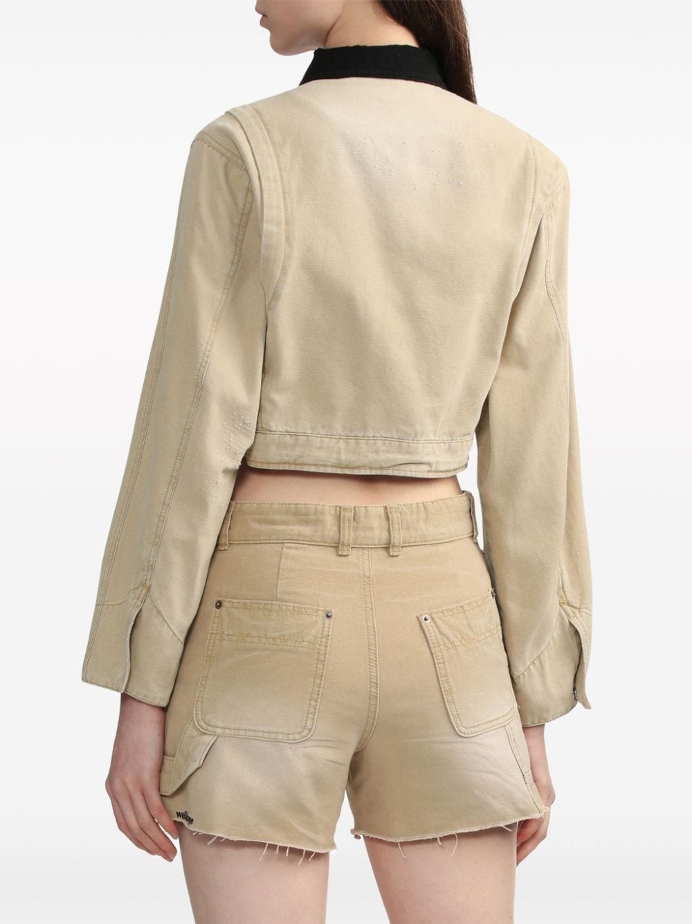Oxford cropped denim jacket - 4