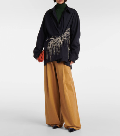 Dries Van Noten Cotton wide-leg pants outlook