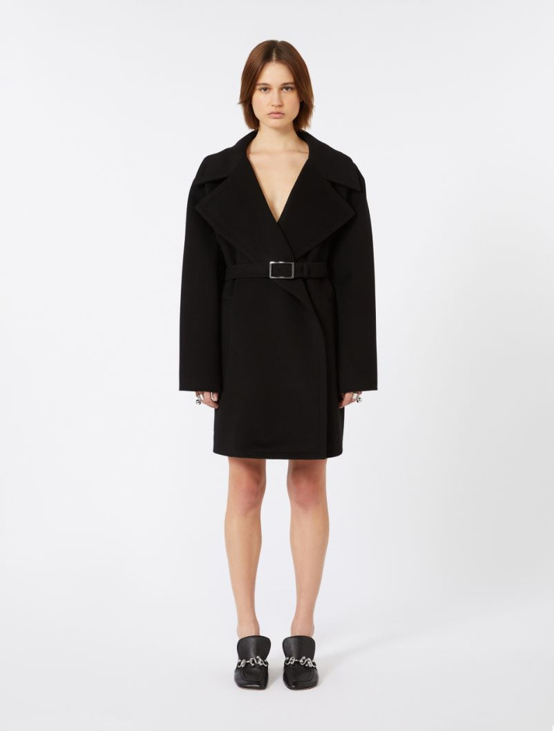 Oversized pure wool cardigan - black 3
