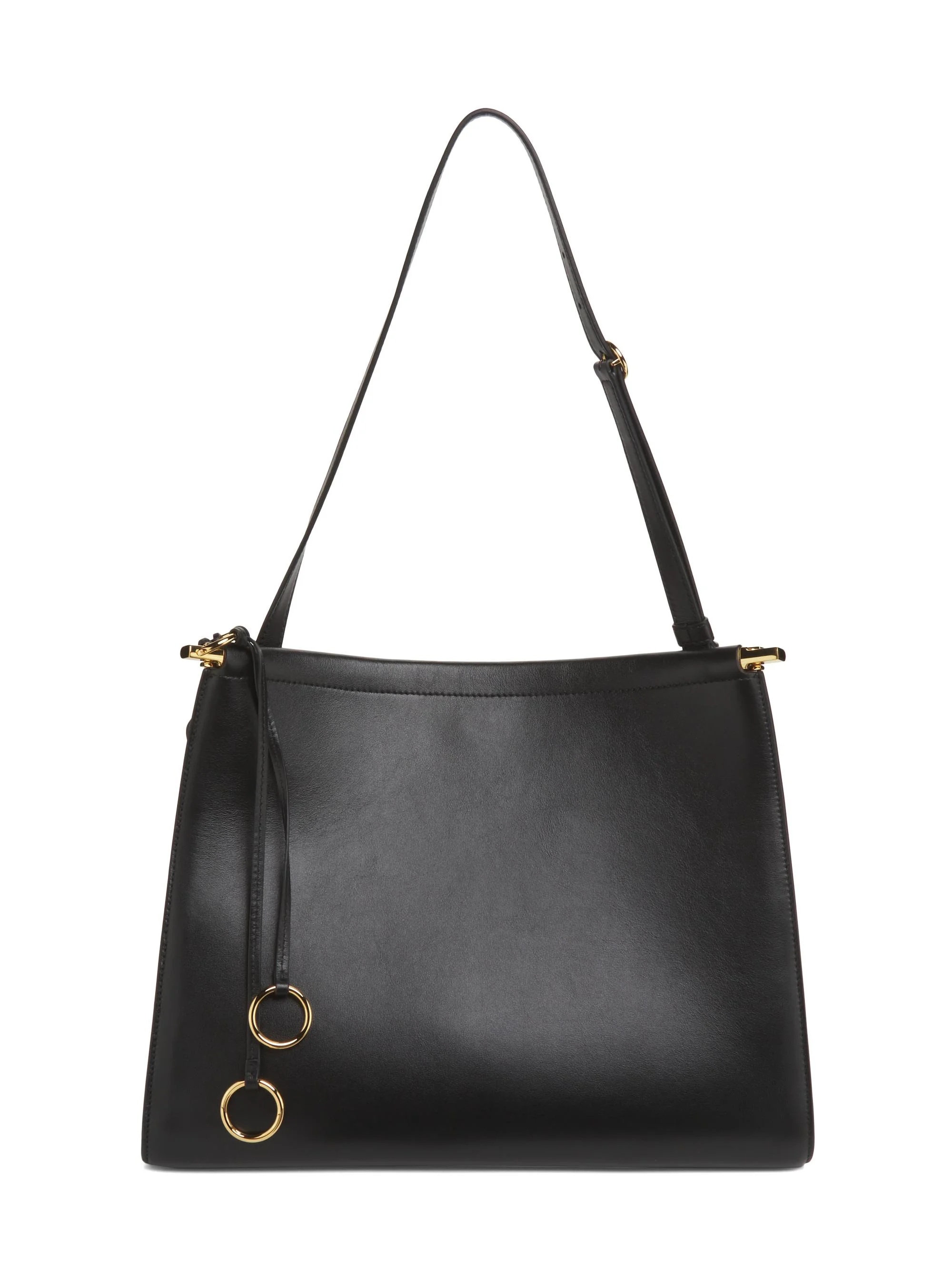 Women's Medium Square Leather Shoulder Bag - Noir - 1