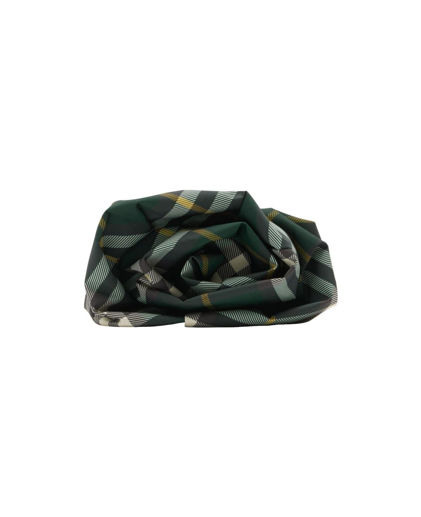 Rose Checkered Ruched Clutch Bag - 2