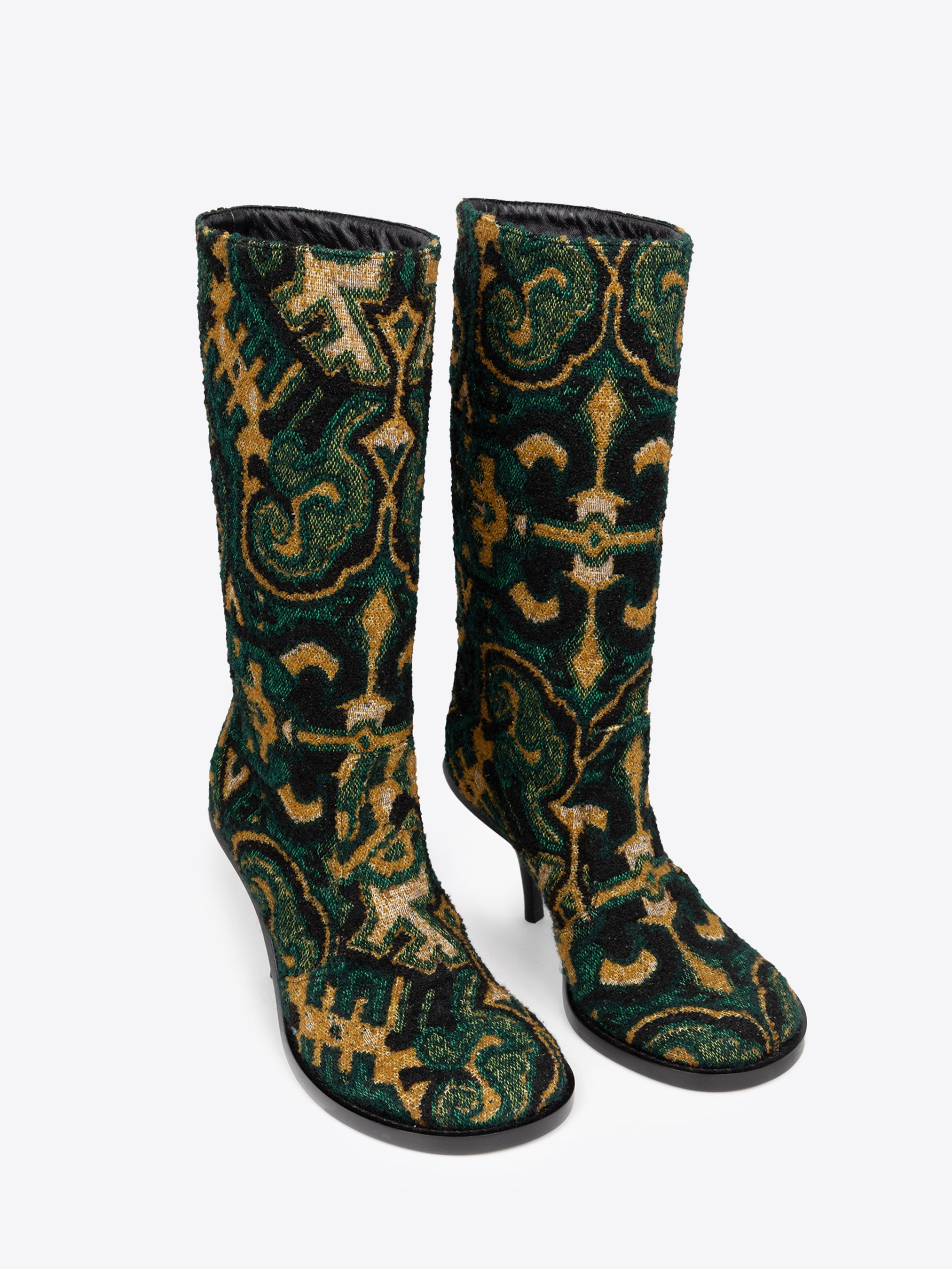 ROUND-TOE JACQUARD BOOTS - 3