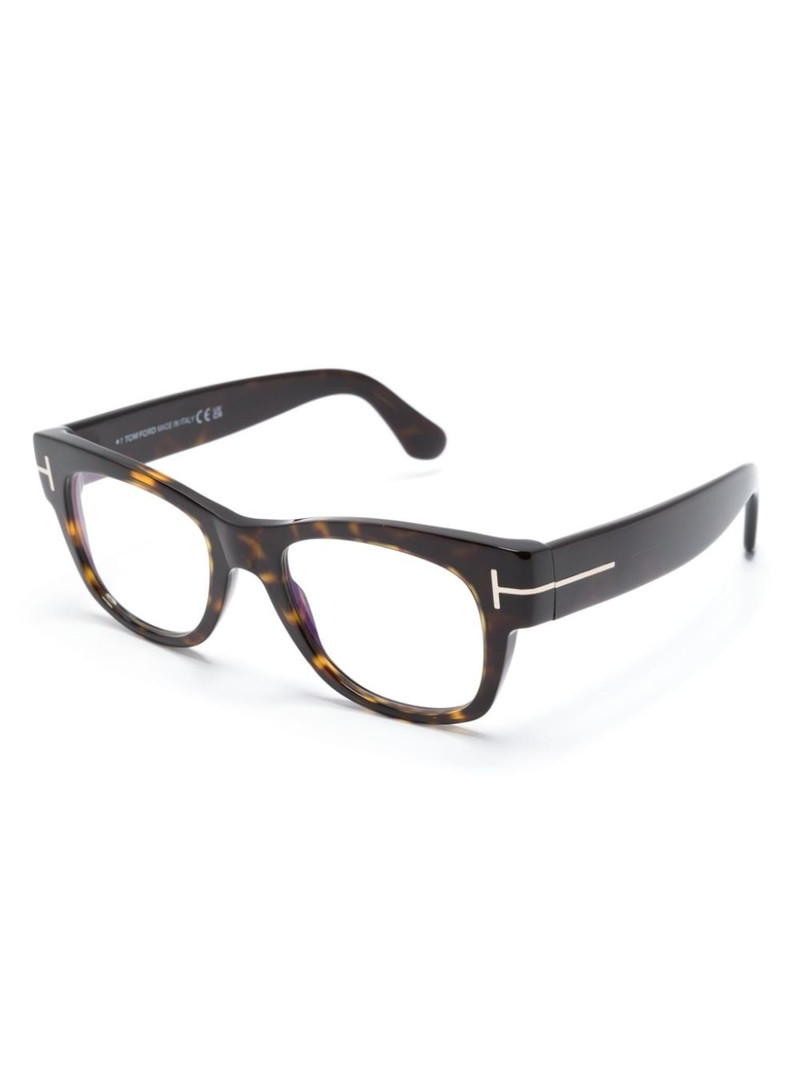 TOM FORD FT5040B tortoiseshell square-frame glasses outlook