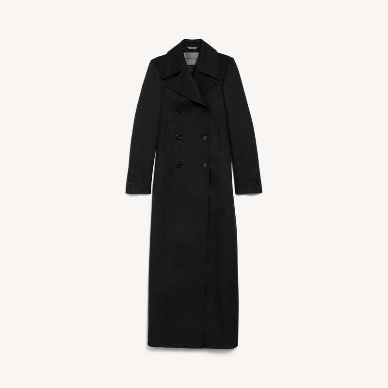 Women's Long Trench Coat in Black 1