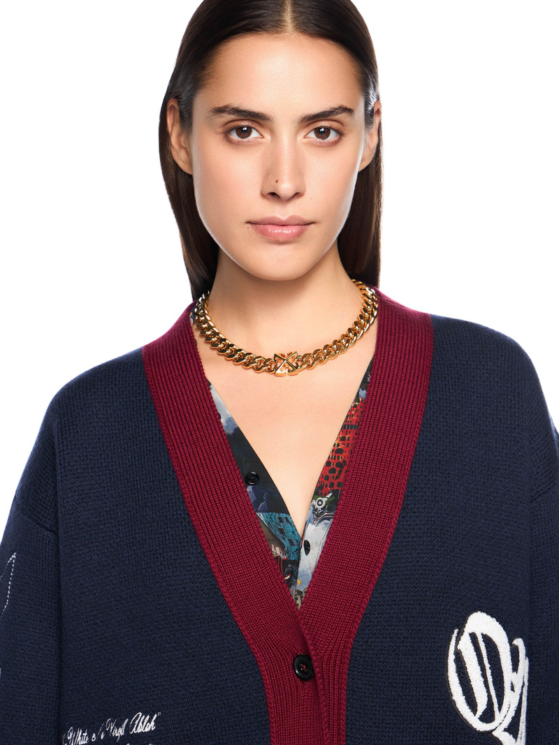 Jacquard Knit Varsity Cardigan 5