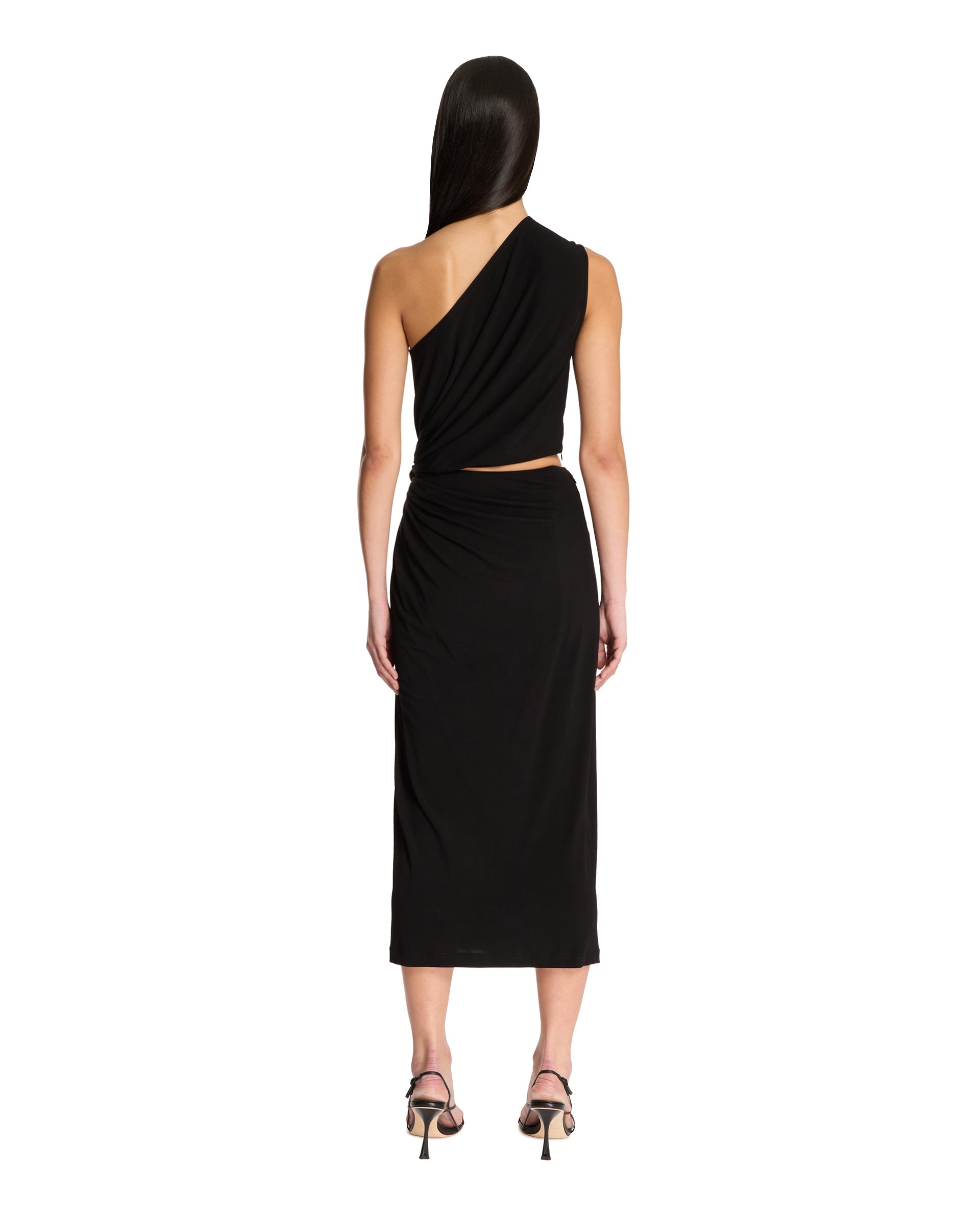 Black Asymmetric Dress - 3