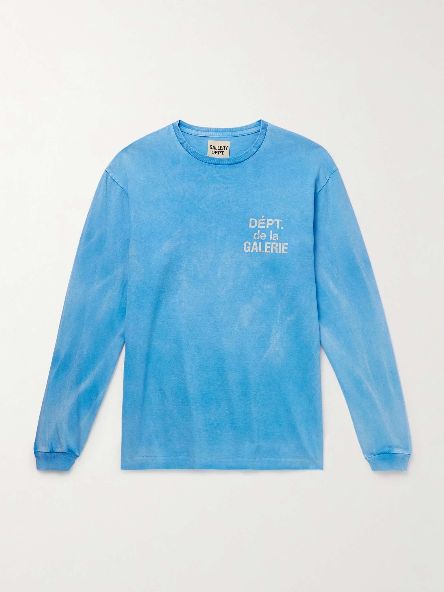 French Logo-Print Tie-Dyed Cotton-Jersey T-Shirt - 1
