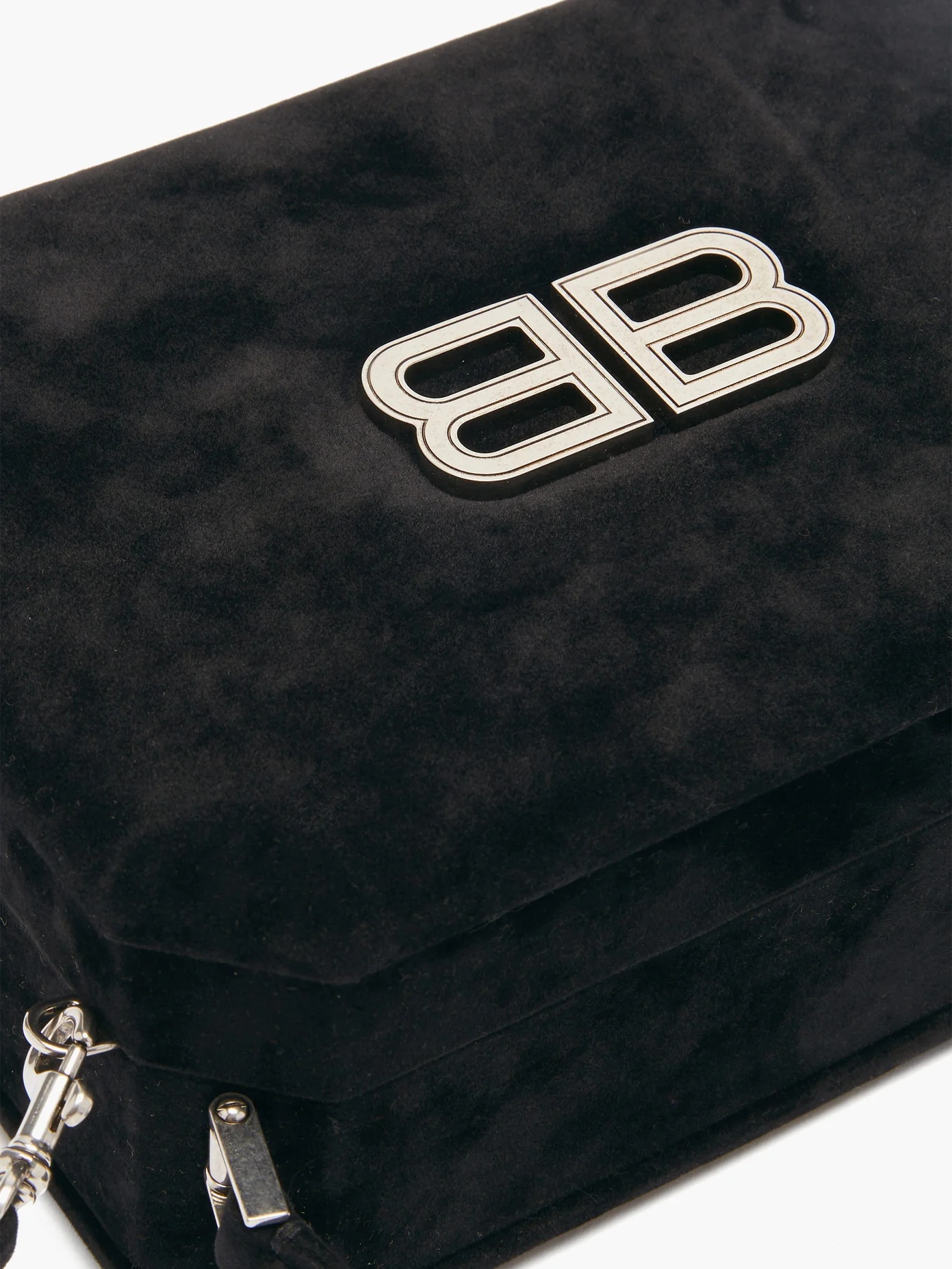 BB-logo angular velvet bag - 6