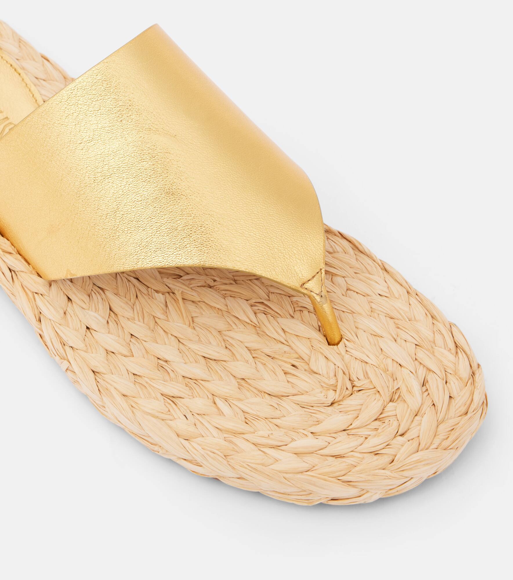 Amalfi metallic leather thong sandals - 5