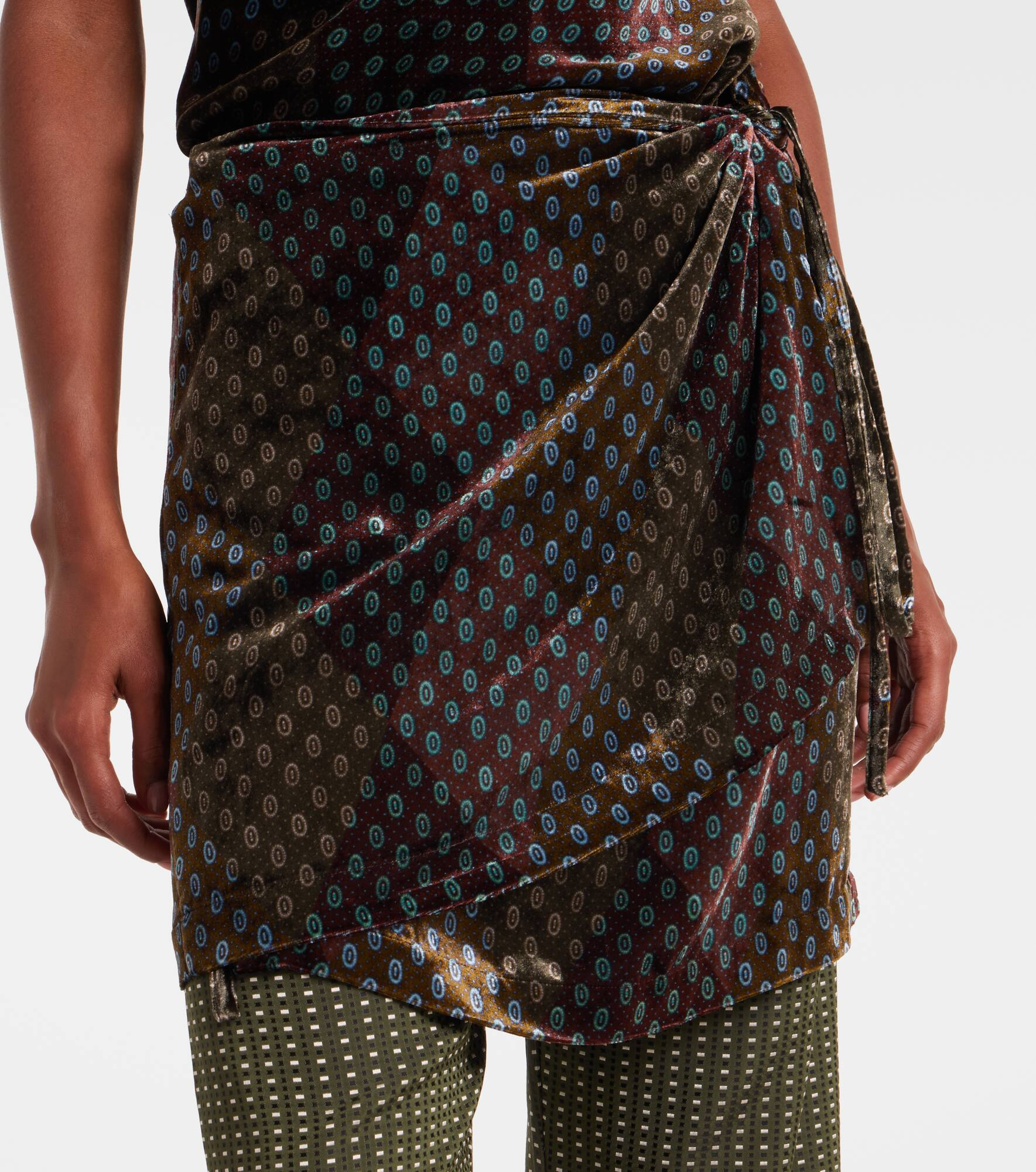 Draped printed wide-leg pants - 4