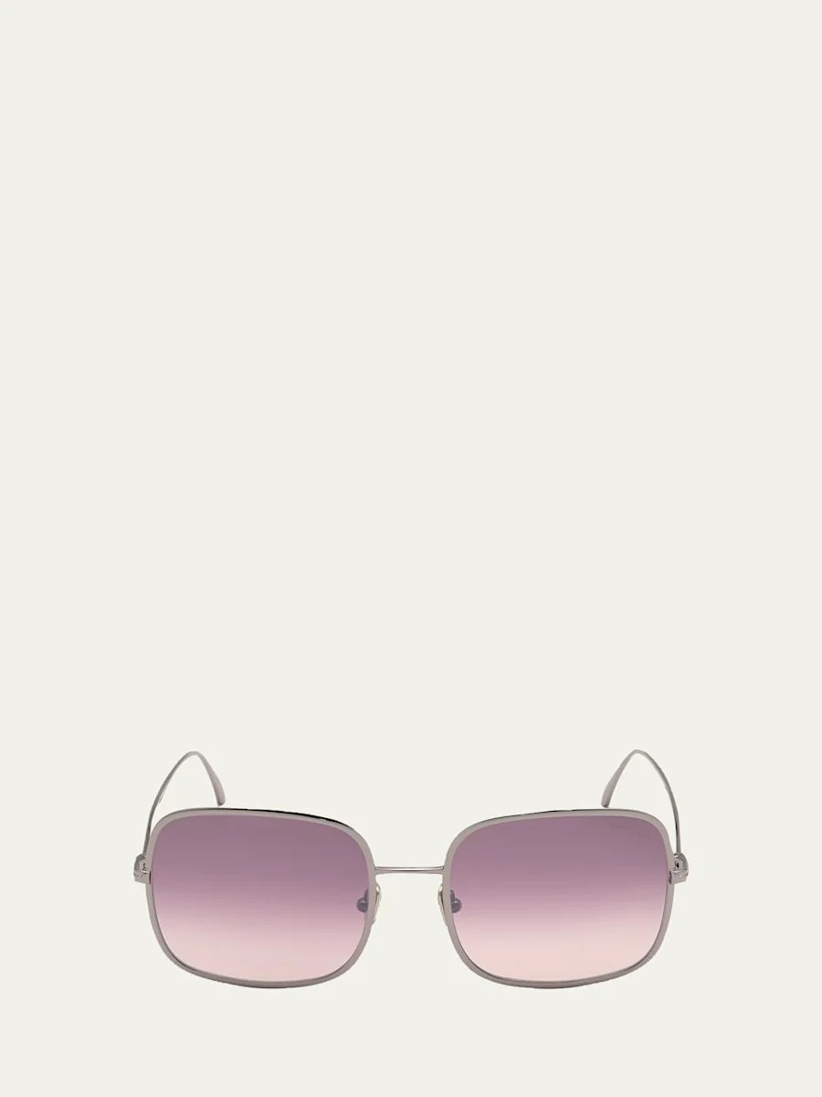 Keira Square Mirrored Metal Sunglasses - 1