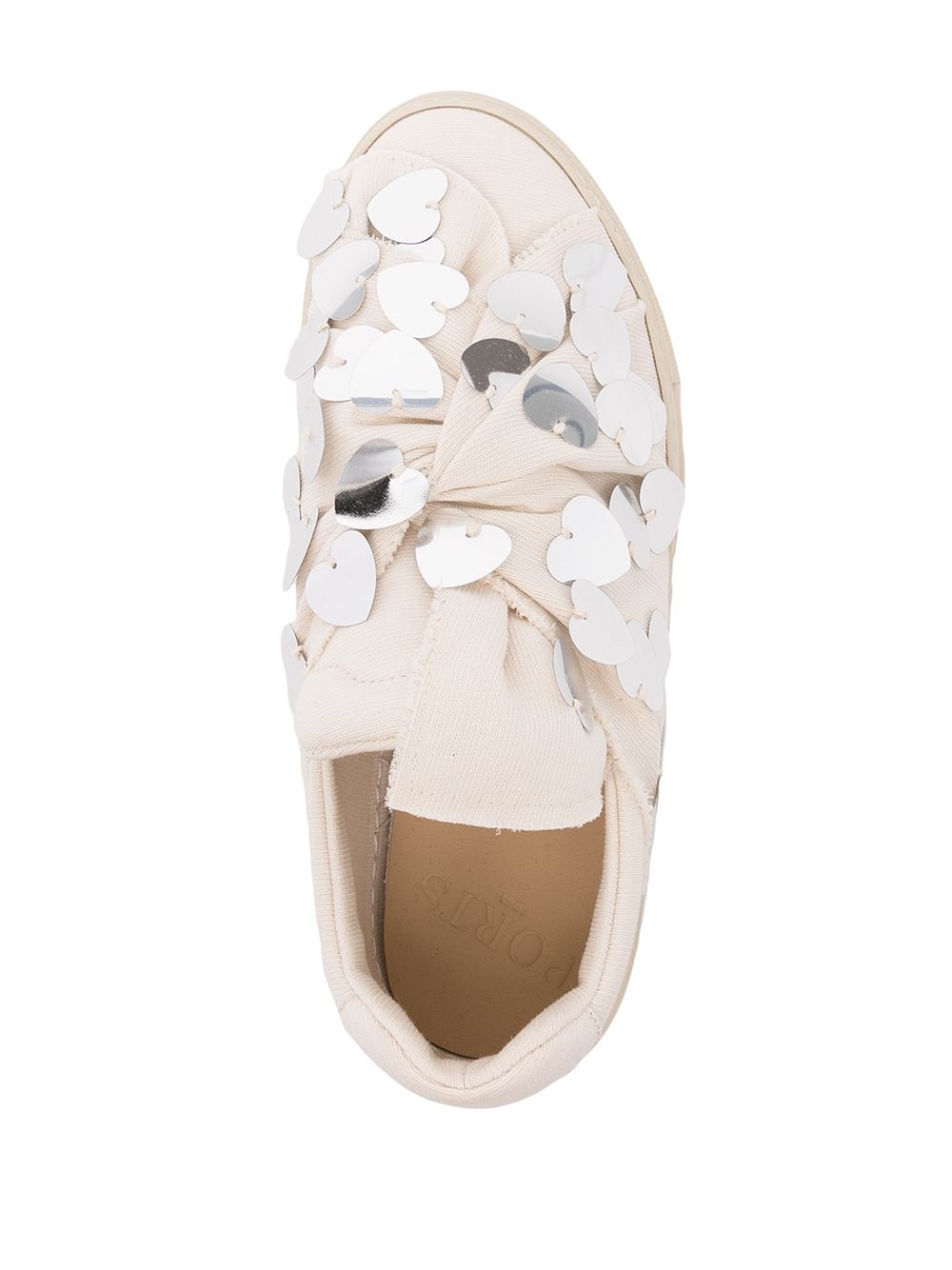 heart-embellished low-top sneakers - 4