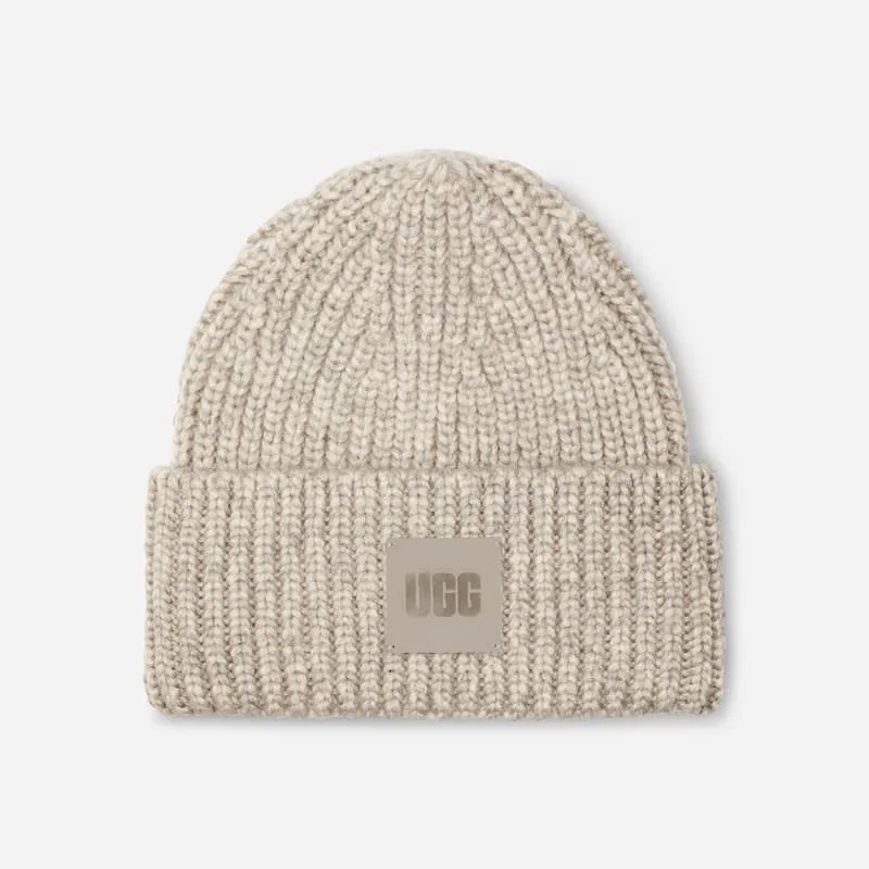 ® Women's Chunky Rib Beanie Acrylic Blend in Light Grey - 1