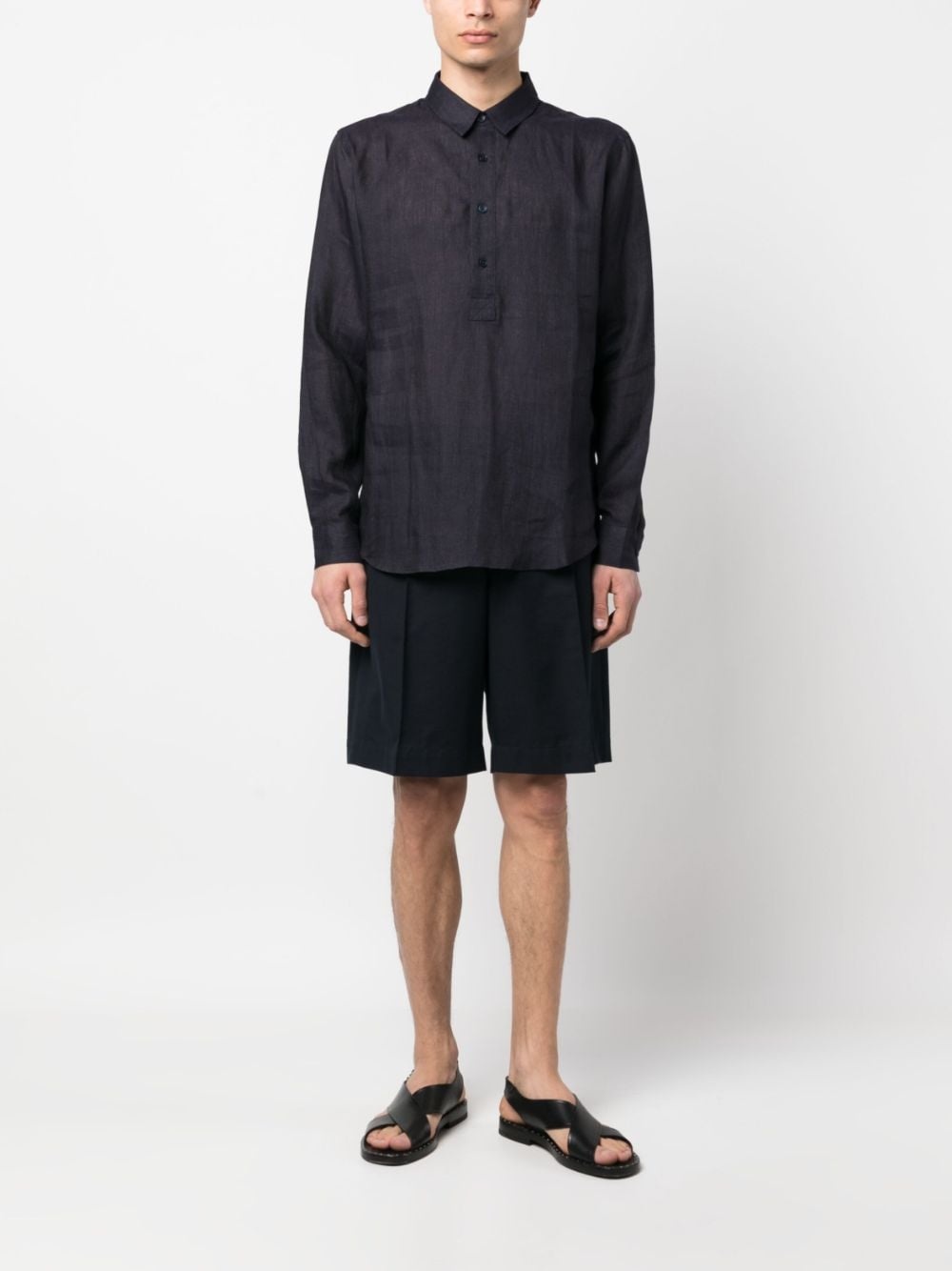 long-sleeve linen shirt - 2