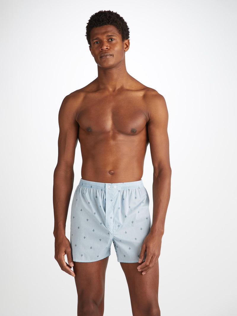 Men's Classic Fit Boxers Nelson 100 Cotton Batiste Blue - 2