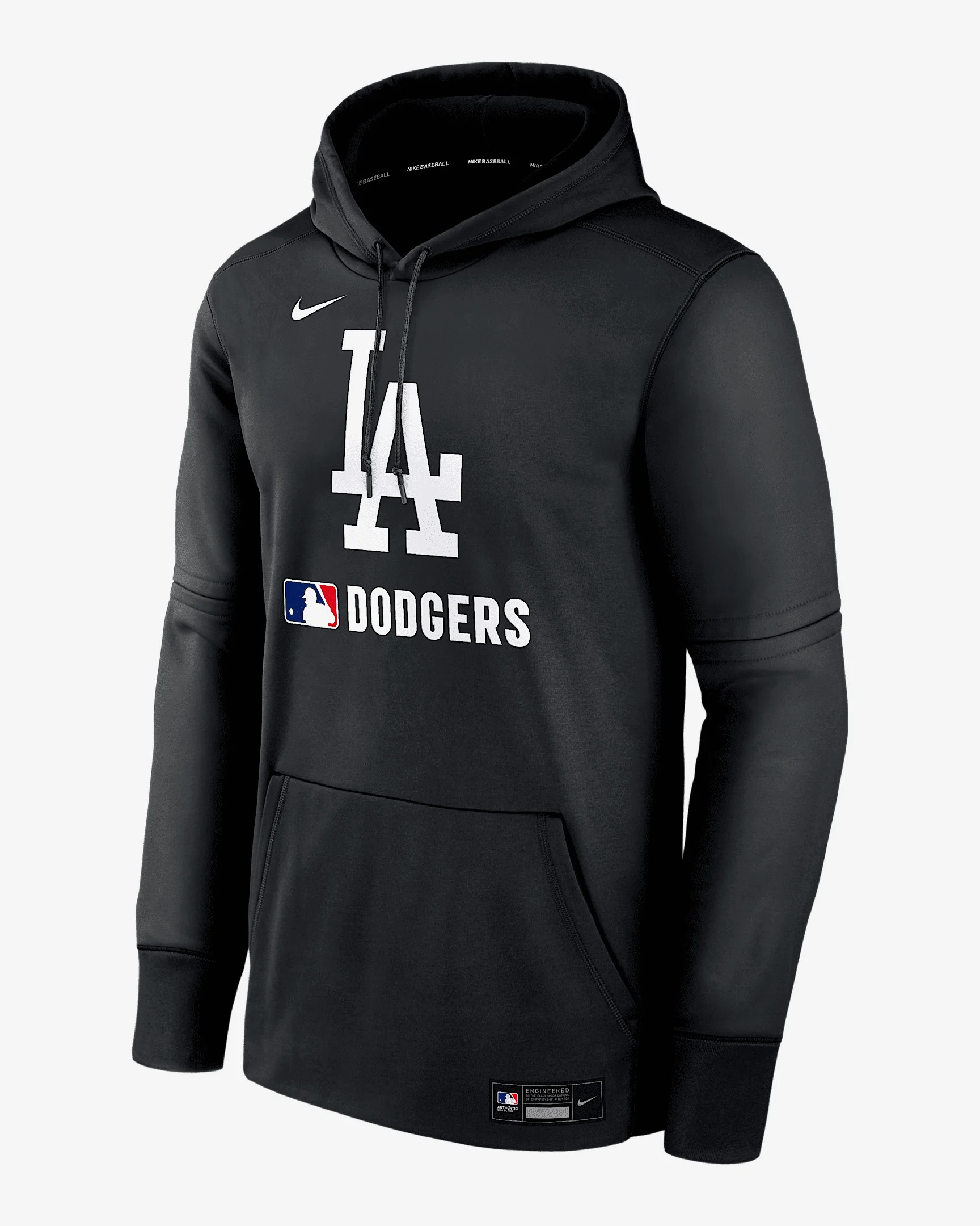 Los Angeles Dodgers Authentic Collection Men's Nike Therma MLB Pullover Hoodie - 1