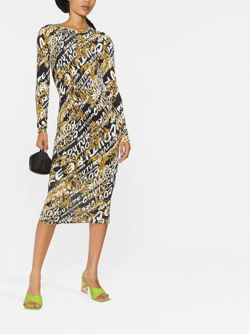 VERSACE JEANS COUTURE Barocco logo-print midi dress outlook
