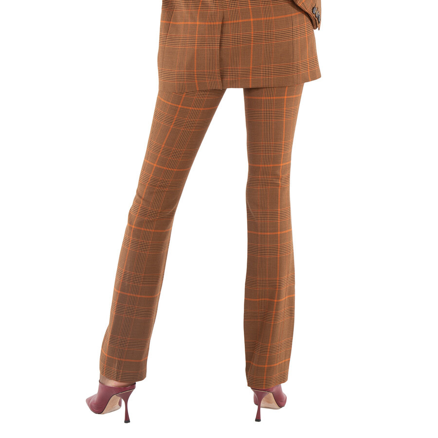 Stella McCartney Ladies Brown Prince-Of-Wales Slim-Cut Trousers - 4