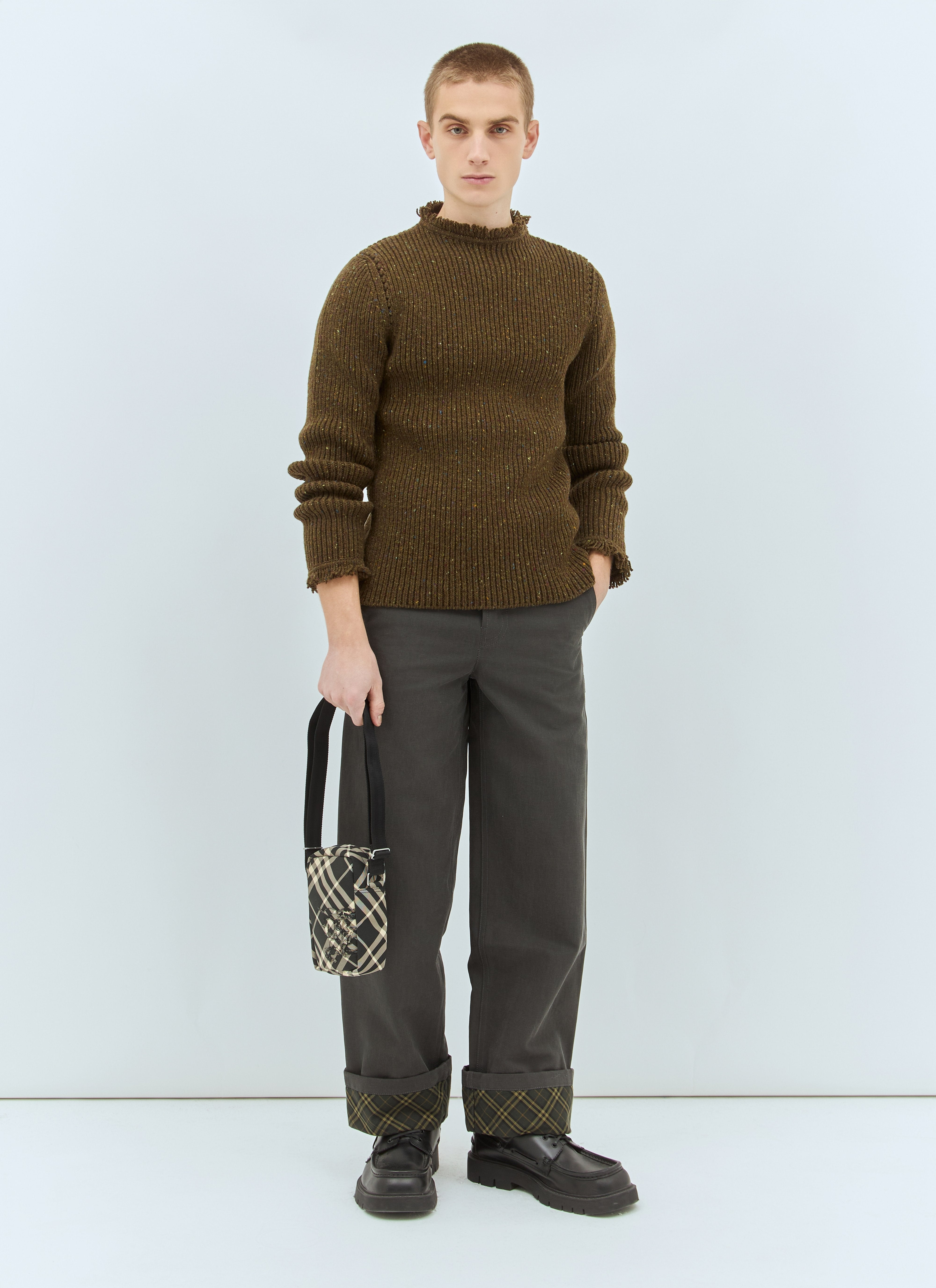 Burberry Men Fringed Wool Sweater - 2