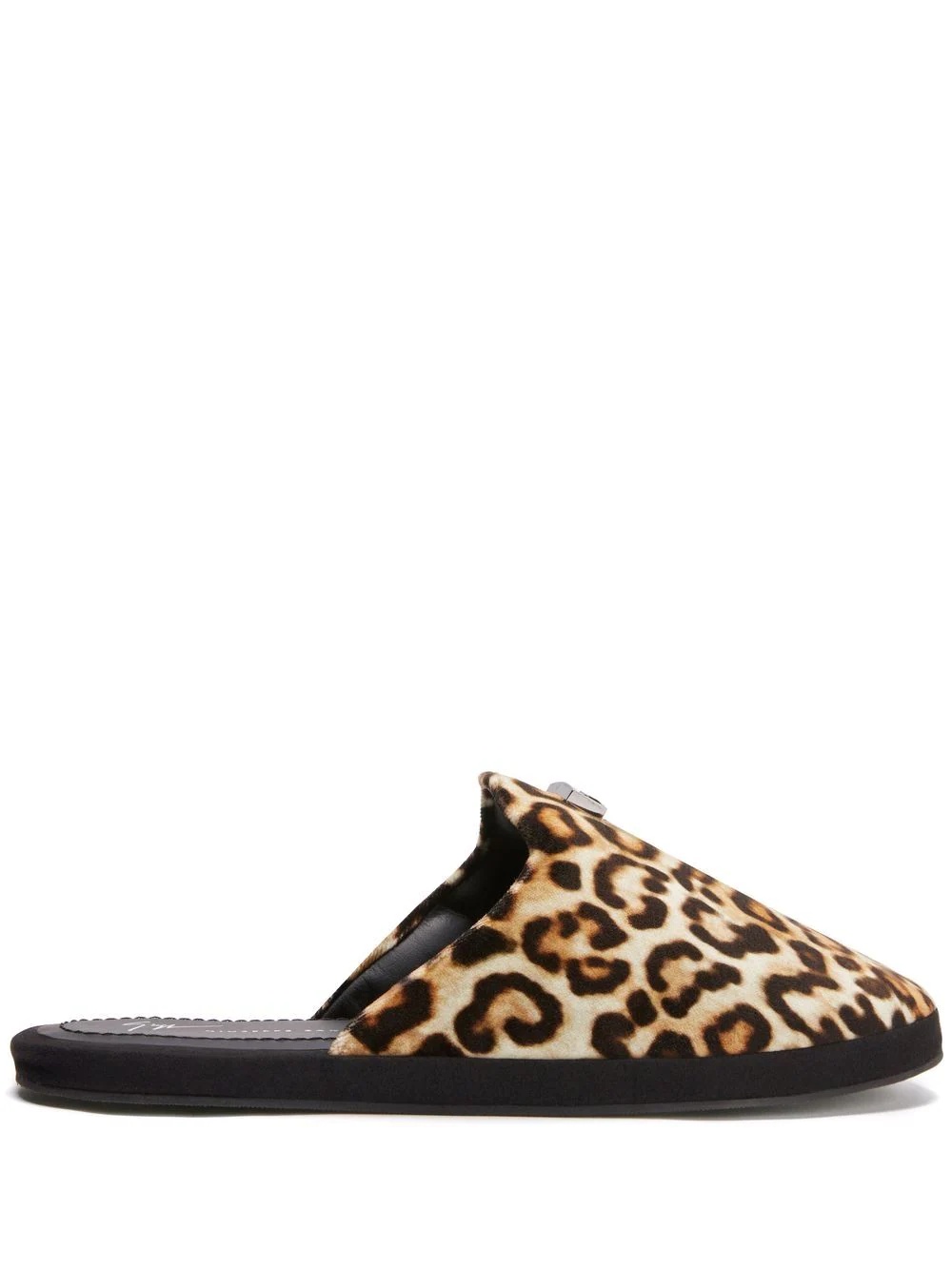 leopard-print slip-on slippers - 1