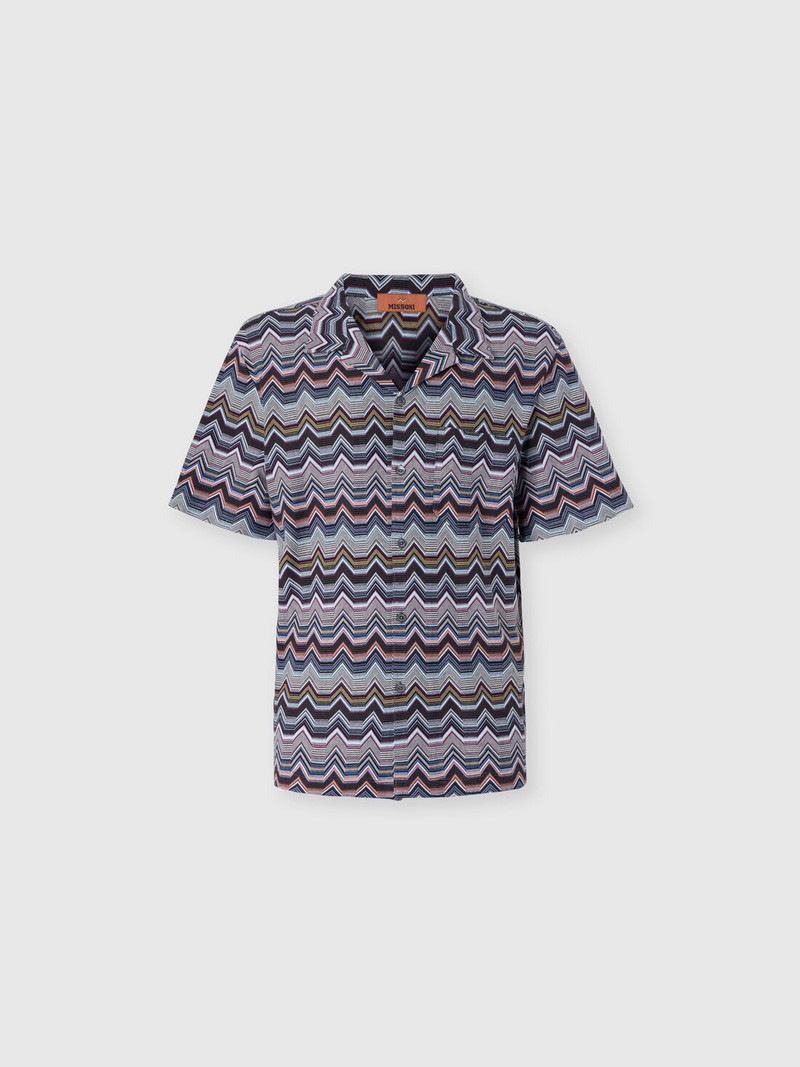 Bowling Shirt with Geometric Zigzag 1