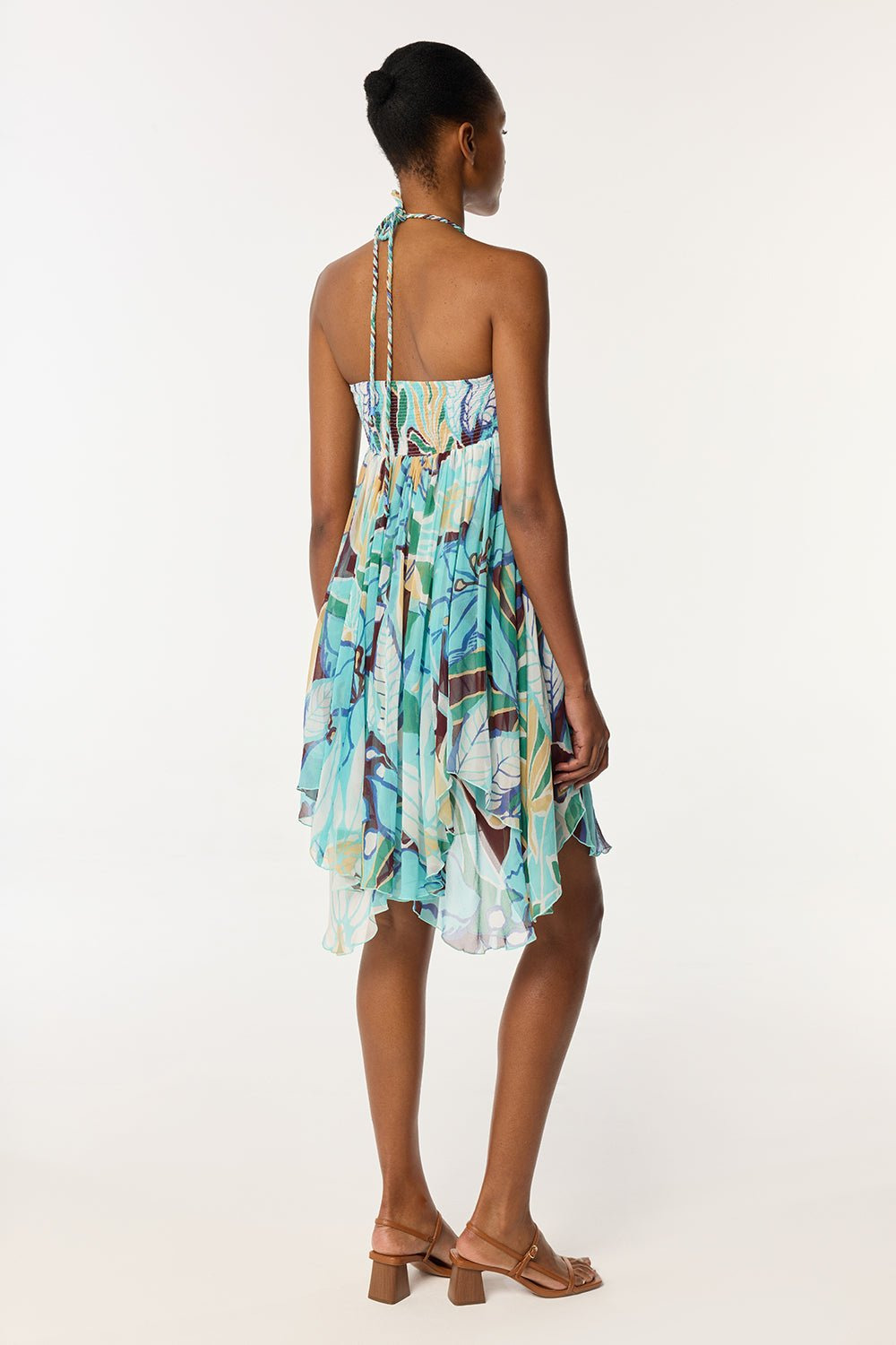 Mini Dress Carla - Aqua Macro Lilium - 2