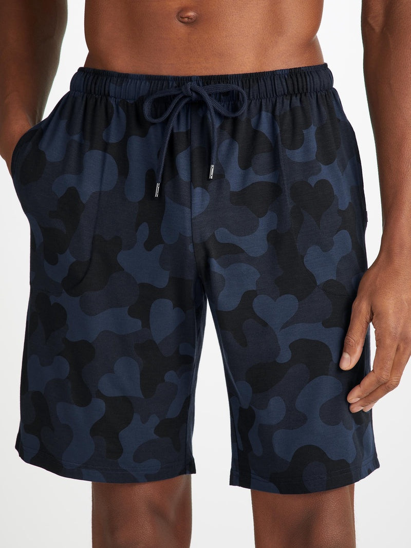 Derek Rose Men's Lounge Shorts London 11 Micro Modal Navy outlook