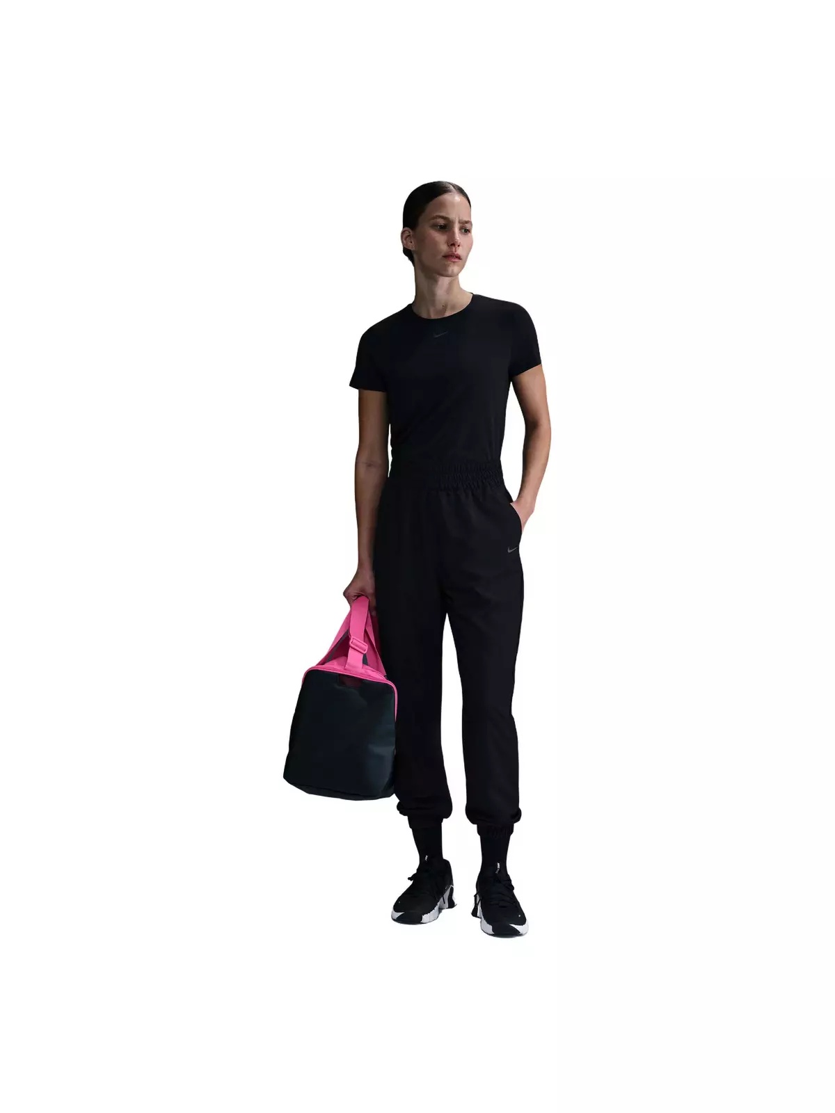 Women's One Dri-FIT High-Waisted 7/8 Joggers-Black - 3