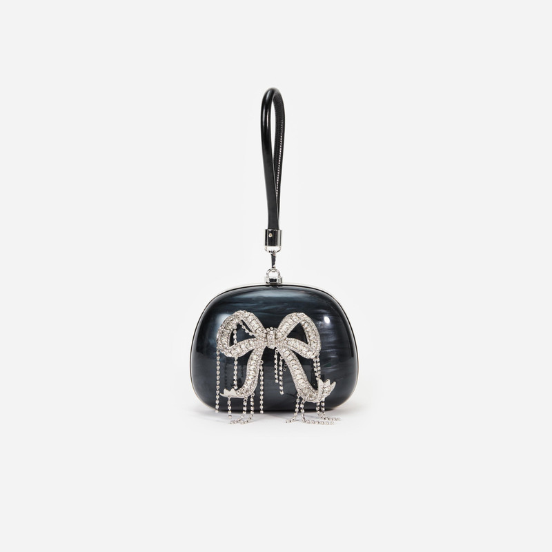 Black Pearl Top Handle Clutch Bag 1