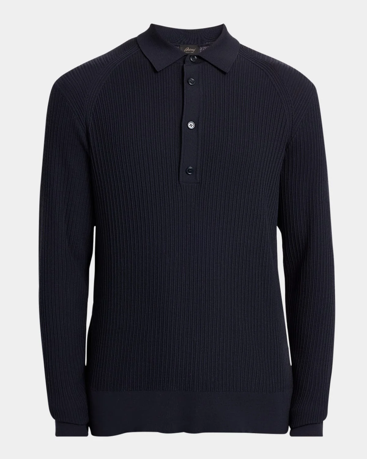 Men's Wool Rib-Knit Polo - 1