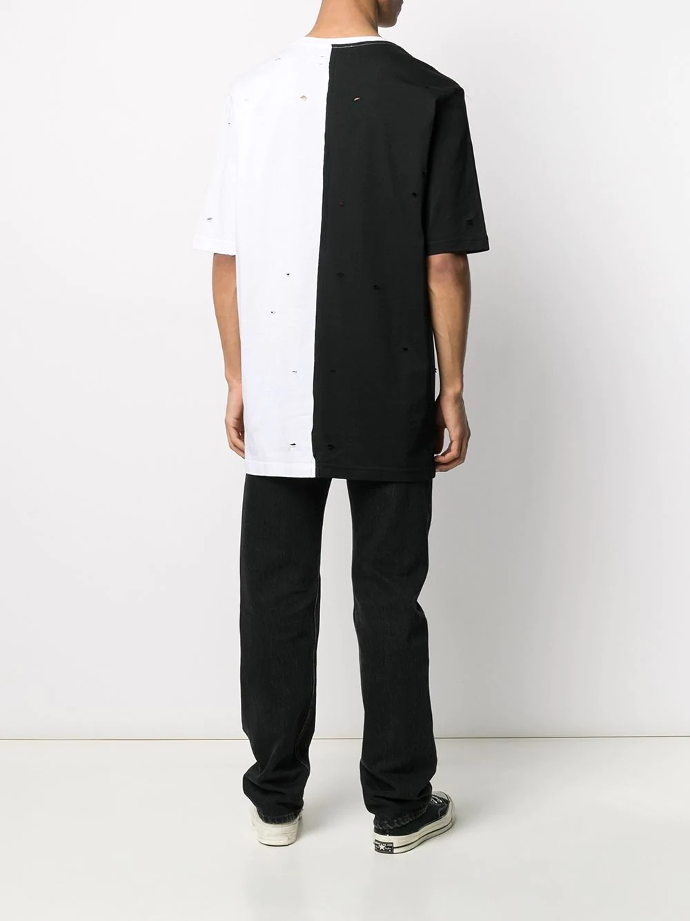 oversized split T-shirt - 5