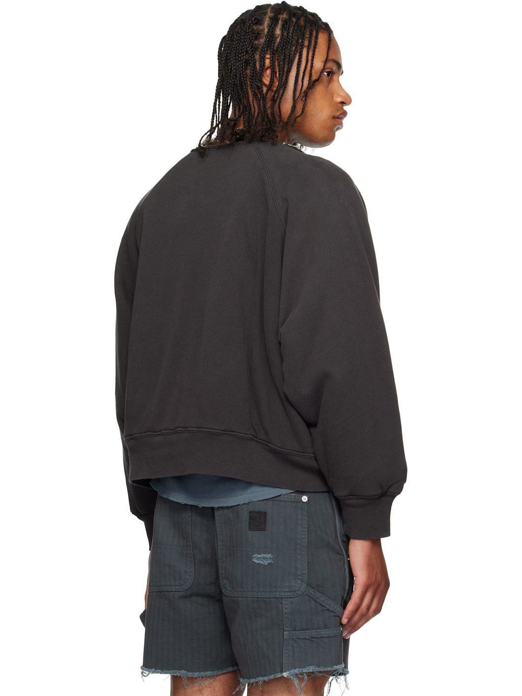 Gray Lined Raglan Logo Sweatshirt - 3