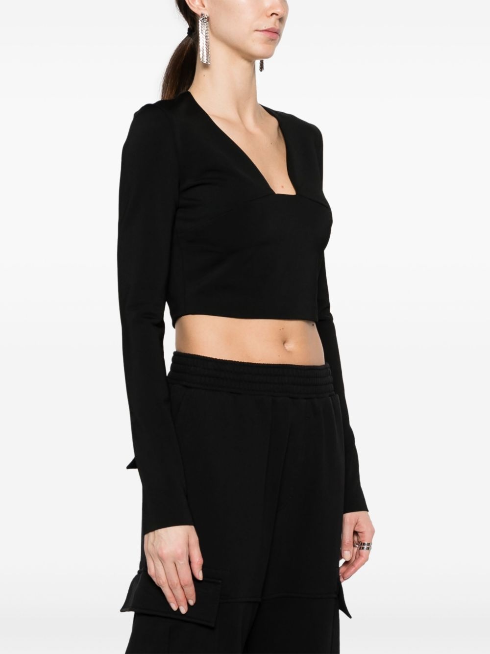square-neck cropped top - 3