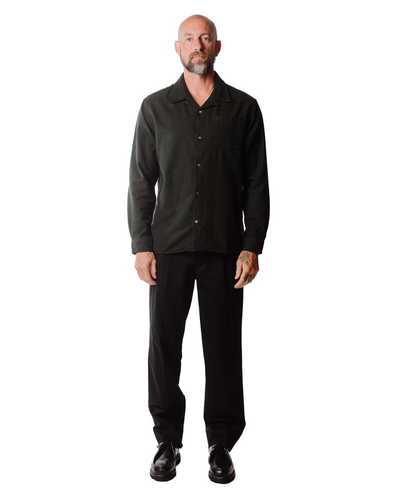 NORSE PROJECTS Carsten Organic Flannel Shirt LS Dark Green outlook