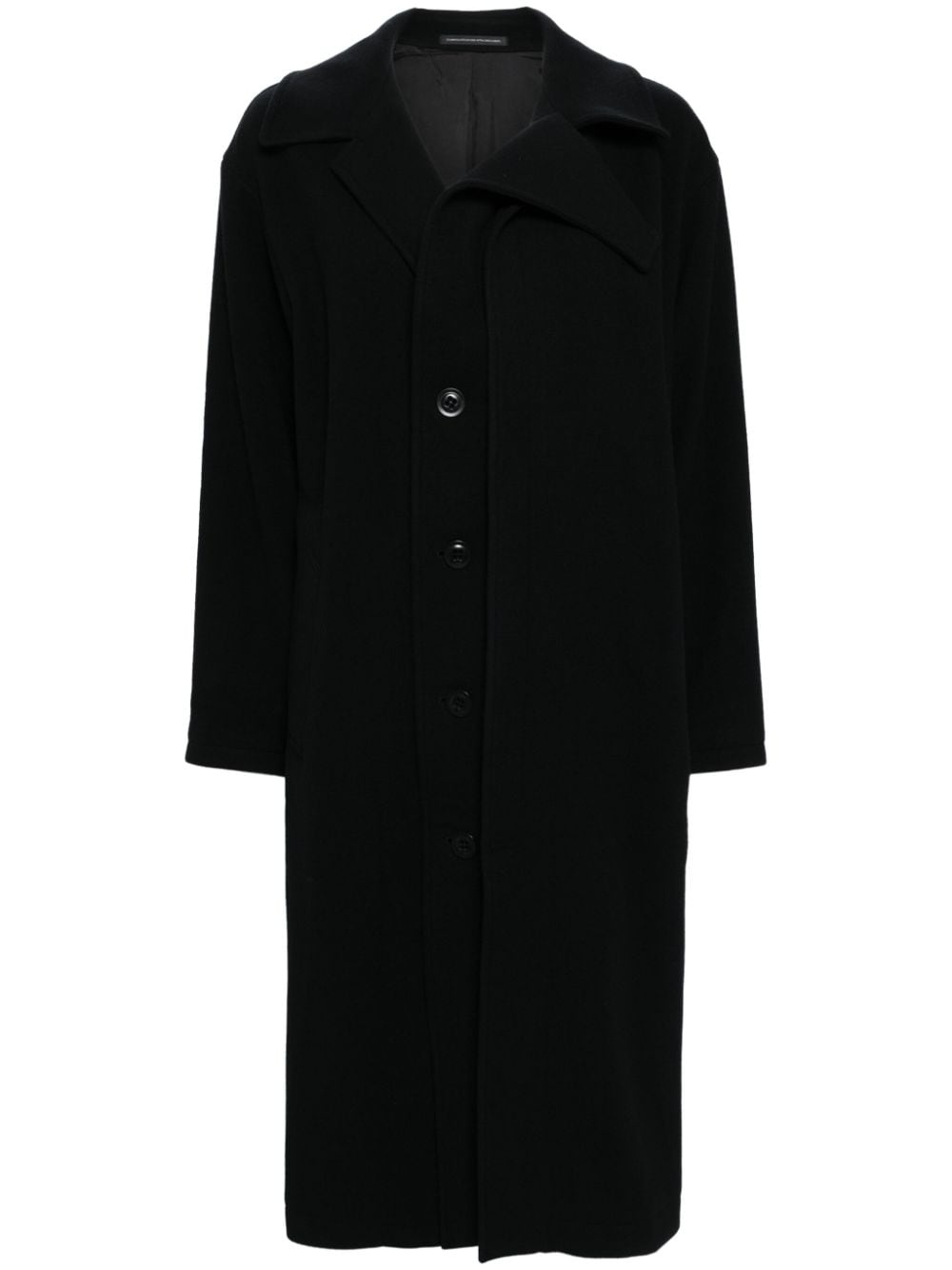 wool single-breasted coat - 1