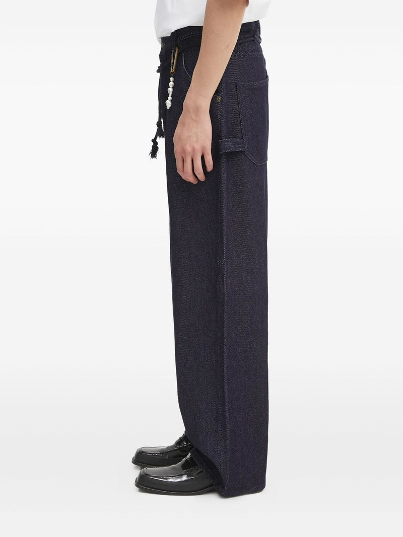 DARKPARK drawstring pearl-embellished jeans outlook