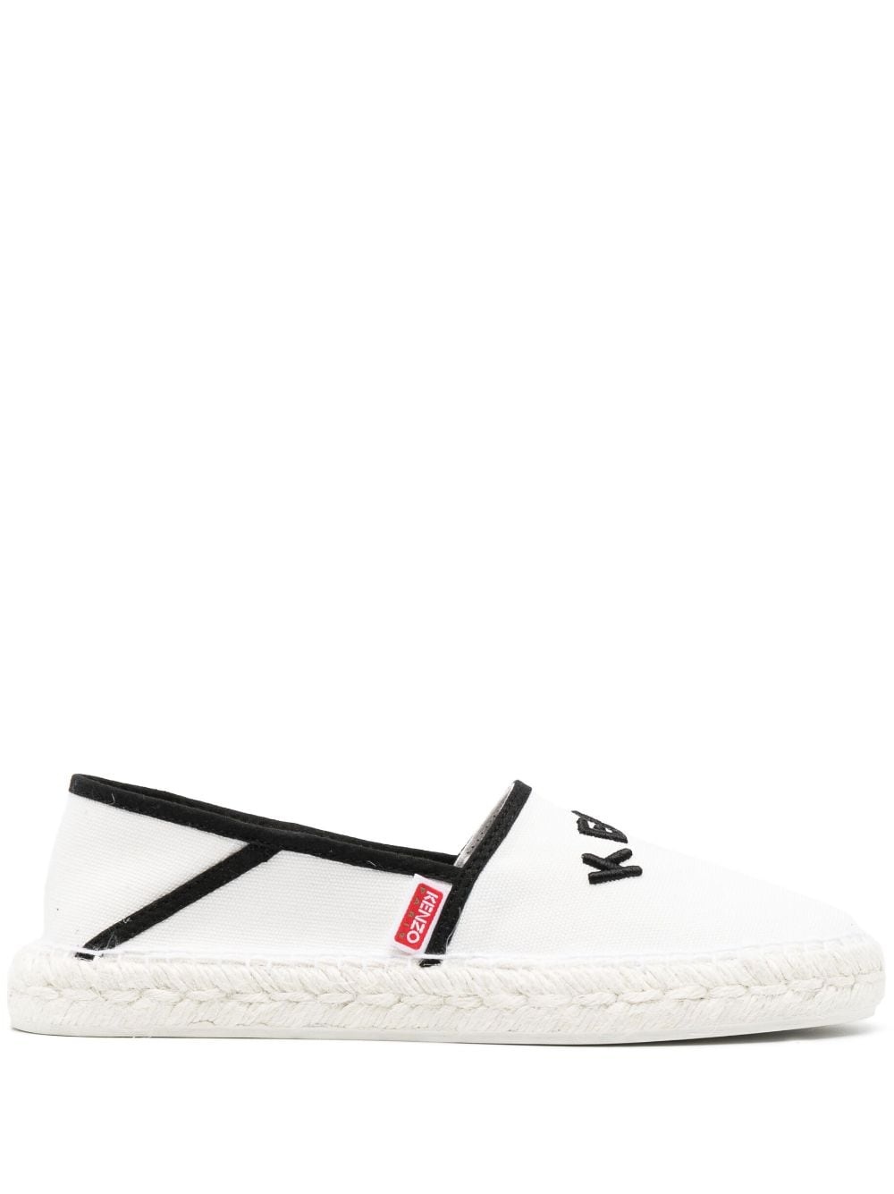 logo-embroidered organic-cotton espadrilles - 1