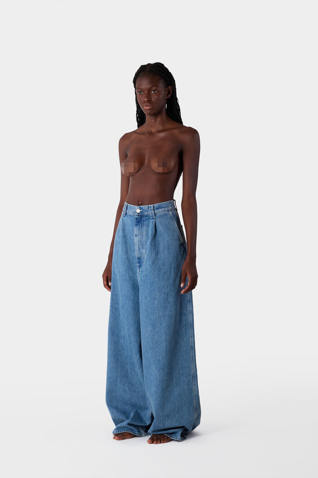 EXTRA OVER PANTS / light washed denim - 4