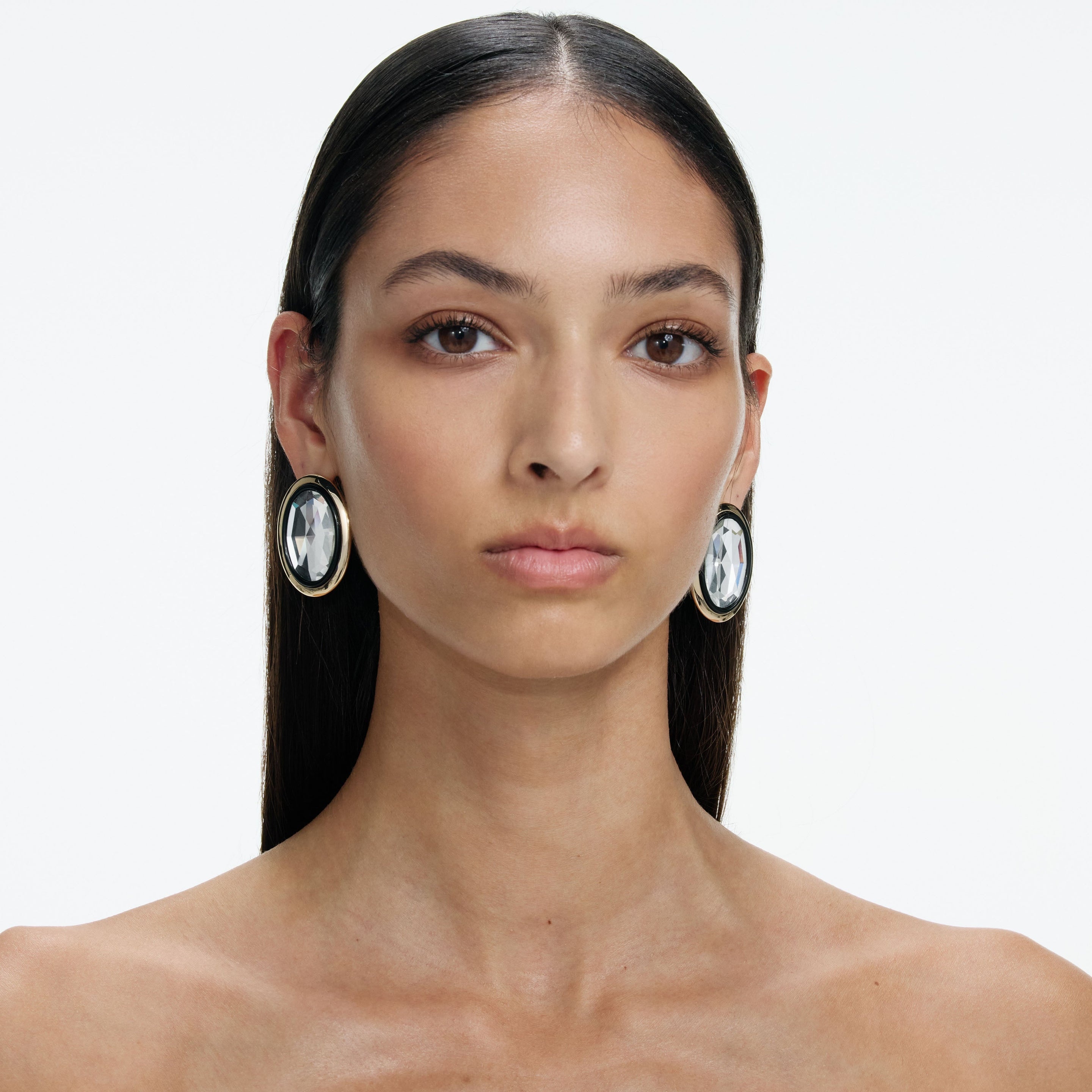 Crystal Oval Earrings - 4