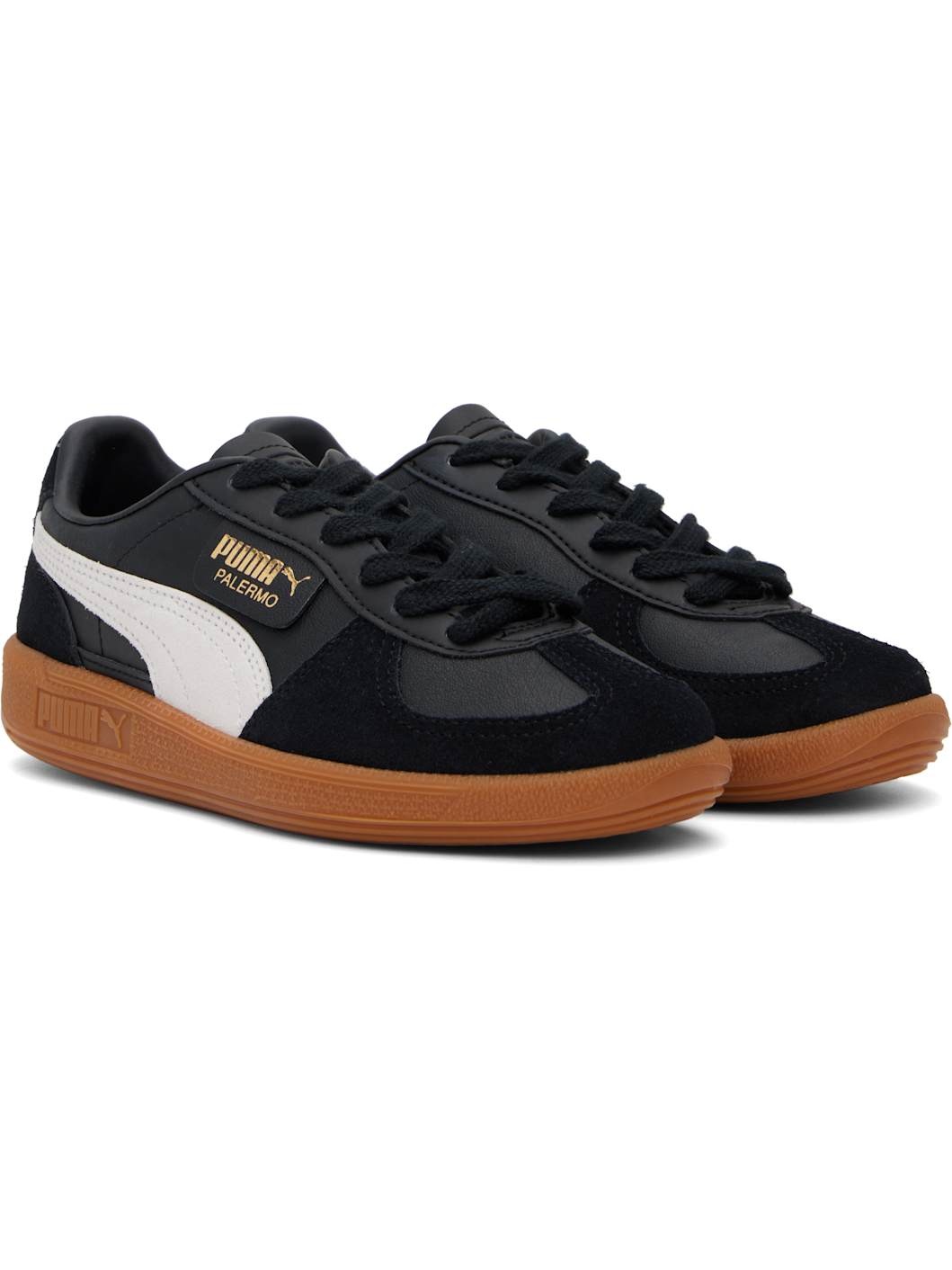 Black & Gray Palermo Leather Sneakers - 4